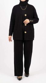 Ensemble Noir Sophistication Texturée