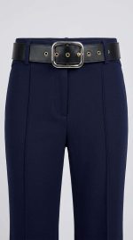 Élégance Marine : Pantalon Tailleur Ceinture Large – Image 5