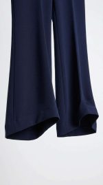Élégance Marine : Pantalon Tailleur Ceinture Large – Image 6