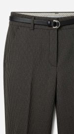 Élégance Carée : Pantalon en Laine à Carreaux Olive – Image 4