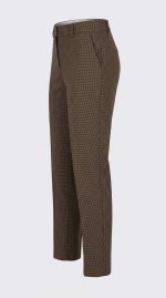 Élégance Carée : Pantalon en Laine à Carreaux Olive – Image 2