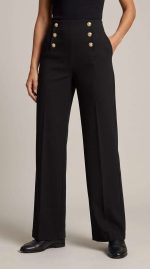 Pantalon Noir Ébène, Boutons Dorés – Image 7