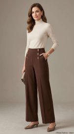 Pantalon Évasé Élégance Dorée – Image 8