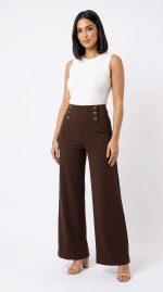 Pantalon Évasé Élégance Dorée – Image 7