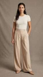 Pantalon Beige Évasé Élégance Intemporelle – Image 7