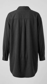 Chemise Noire Élégante à Manches à Volants - Orkidia Fashion – Image 2