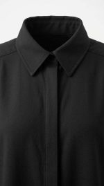 Chemise Noire Fluide à Manches Bouffantes - Élégance Sophistiquée – Image 4