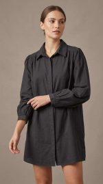 Chemise Noire Fluide à Manches Bouffantes - Élégance Sophistiquée – Image 7
