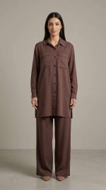 Ensemble Marron Chocolat Deux Pièces – Style Urbain et Confort Absolu – Image 4