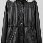 Veste Chic en Similicuir avec Capuche Fourrée | Orkidia Fashion