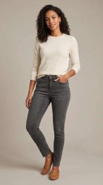 Élégance Grise : Le Jean Moderne – Image 4