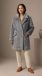 Manteau Oversize en Laine Douce - Gris Élégance – Image 5