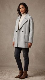 Manteau Oversize Gris en Laine pour Femme | Orkidia Fashion – Image 7