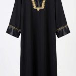 Caftan Noir Brodé Or Beldi - Nuit Étoilée