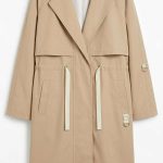 Trench beige moderne pour femme avec cordons ajustables à la taille - Orkidia Fashion