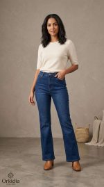 Jean Flare Élégance - Pantalon Denim Taille Haute – Image 4