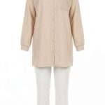 Chemise Nésia en lin beige avec poche perlée | Orkidia Fashion