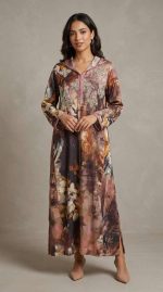 Caftan Beldi Orkidia - Éclat de Soie Sauvage – Image 2