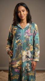 Robe Florale Beldi Émeraude – Image 4