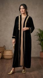 Kimono Beldi Émeraude : Élégance Brodé – Image 3