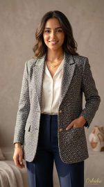 Blazer Graphique Élégant Orkidia Fashion – Image 4