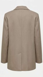 veste Structuré Rayé Beige - Élégance Contemporaine – Image 2