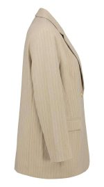 veste Structuré Rayé Beige - Élégance Contemporaine – Image 3
