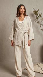 Kimono Fluide Bige - L'Élégance au Quotidien – Image 4