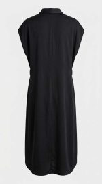 Robe Noire Boutonnée Élégance – Image 2