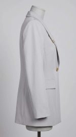 veste Gris Cintré à Broche Chaîne - Élégance Sophistiquée – Image 3