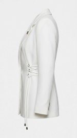 Blazer Blanc Chic avec Lacets Latéraux - Orkidia Fashion – Image 3
