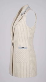 Gilet de Costume Sans Manches Rayé Zaccia - Élégance Sophistiquée – Image 3