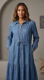Élégance Décontractée : La Robe en Jean Volants – Image 4