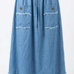Jupe Longue Effilochée 'Azur'