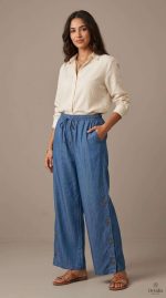 Jean Grande Taille Boutonné Émeraude – Image 4