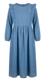 Élégance Décontractée : Robe Longue en Jean Évasée