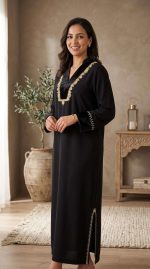 Robe Beldi Noire Étoilée – Image 4