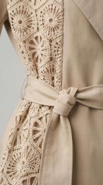 Trench Élégance Brodé Beige - Orkidia Fashion – Image 5