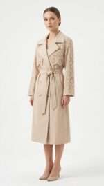 Trench Élégance Brodé Beige - Orkidia Fashion – Image 7