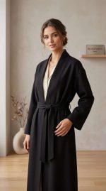 Robe Kimono Noire Intemporelle – Image 4