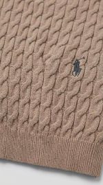 Pull Polo à Maille Torsadée - Beige Raffiné pour Femme – Image 5