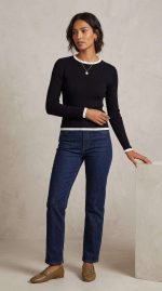 Pull Près du Corps Noir à Finitions Contrastées | Orkidia Fashion – Image 8