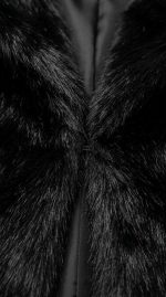 Manteau Long en Fausse Fourrure Noir – Luxe et Élégance – Image 4