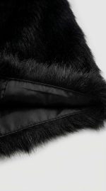 Manteau Long en Fausse Fourrure Noir – Luxe et Élégance – Image 5