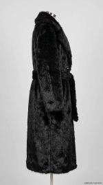 Manteau Long en Fausse Fourrure Noir – Luxe et Élégance – Image 2
