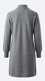 Élégance Confortable : Robe Col Montant Gris