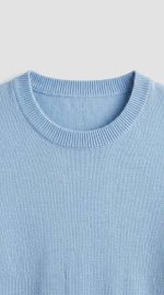 Pull en Cachemire Doux Bleu Ciel pour Femme – Image 4