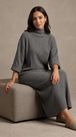 Élégance Dévoilée : Robe Molletonnée Épaules Dénudées – Image 4