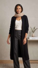 Élégance Intemporelle : Cardigan Noir en Maille Douce – Image 4