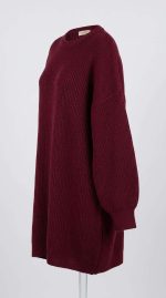 Élégance Borgogne : Pull Texturé Ample – Image 3